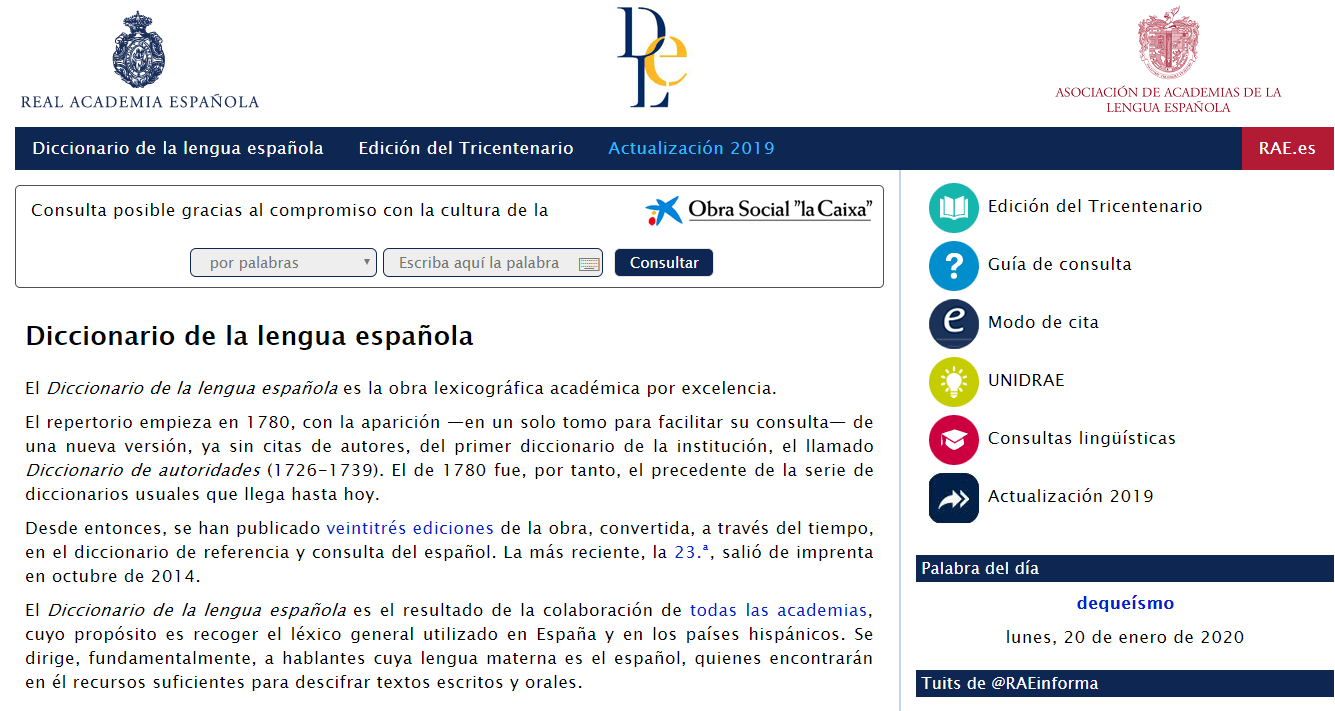 Portada Diccionario Real Academia Española
