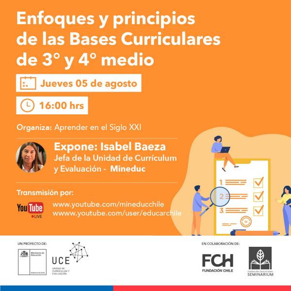 Charla “Enfoques y principios de las Bases Curriculares de 3° y 4° medio”