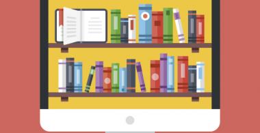 computador con imágenes de libros 