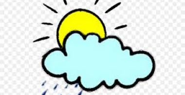 Sol y nube con lluvia