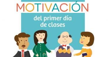 Ilustración de cuatro profesores conversando animadamente