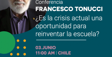 Afiche promocional conferencia virtual 5 Francesco Tonucci