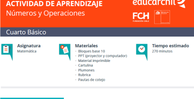 Actividades de aprendizaje | Números y Operaciones | 4° básico