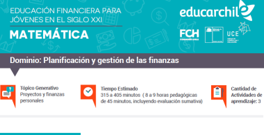 Ficha Matemática Planificación de las finanzas