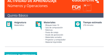 Actividades de aprendizaje | Números y Operaciones | 5° básico 