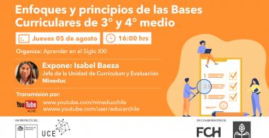 Charla “Enfoques y principios de las Bases Curriculares de 3° y 4° medio”