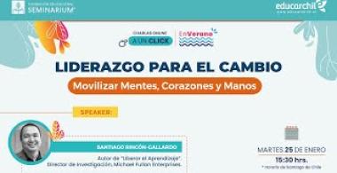 Portada charla Liderazgo para el cambio: movilizar mentes, corazones y manos