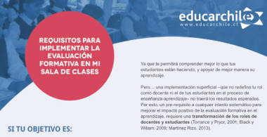 Requisitos para implementar la evaluación formativa en mi sala de clases